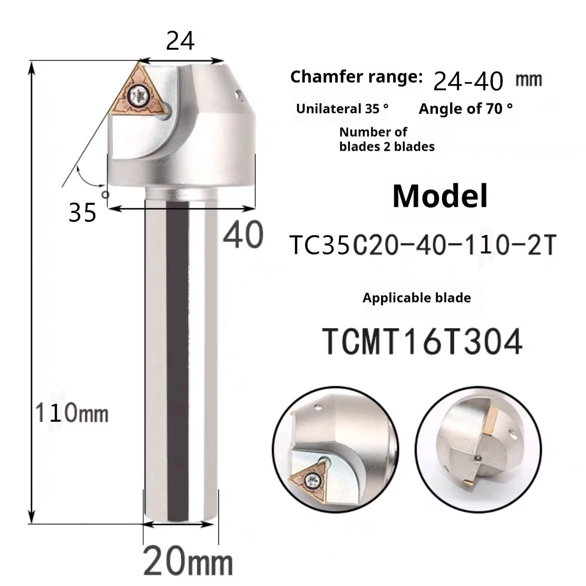 6039 Machining center 15 20 25 30 35 40 45 50 55 60 65 70 75 degree chamfering toolholder TCMT Shandong Denso Pricision Tools Co.,Ltd.